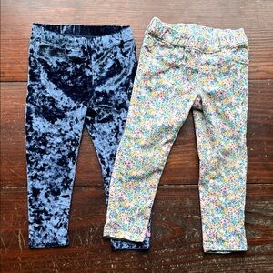 Floral and Velvet Kids pants Set 2T and 3T